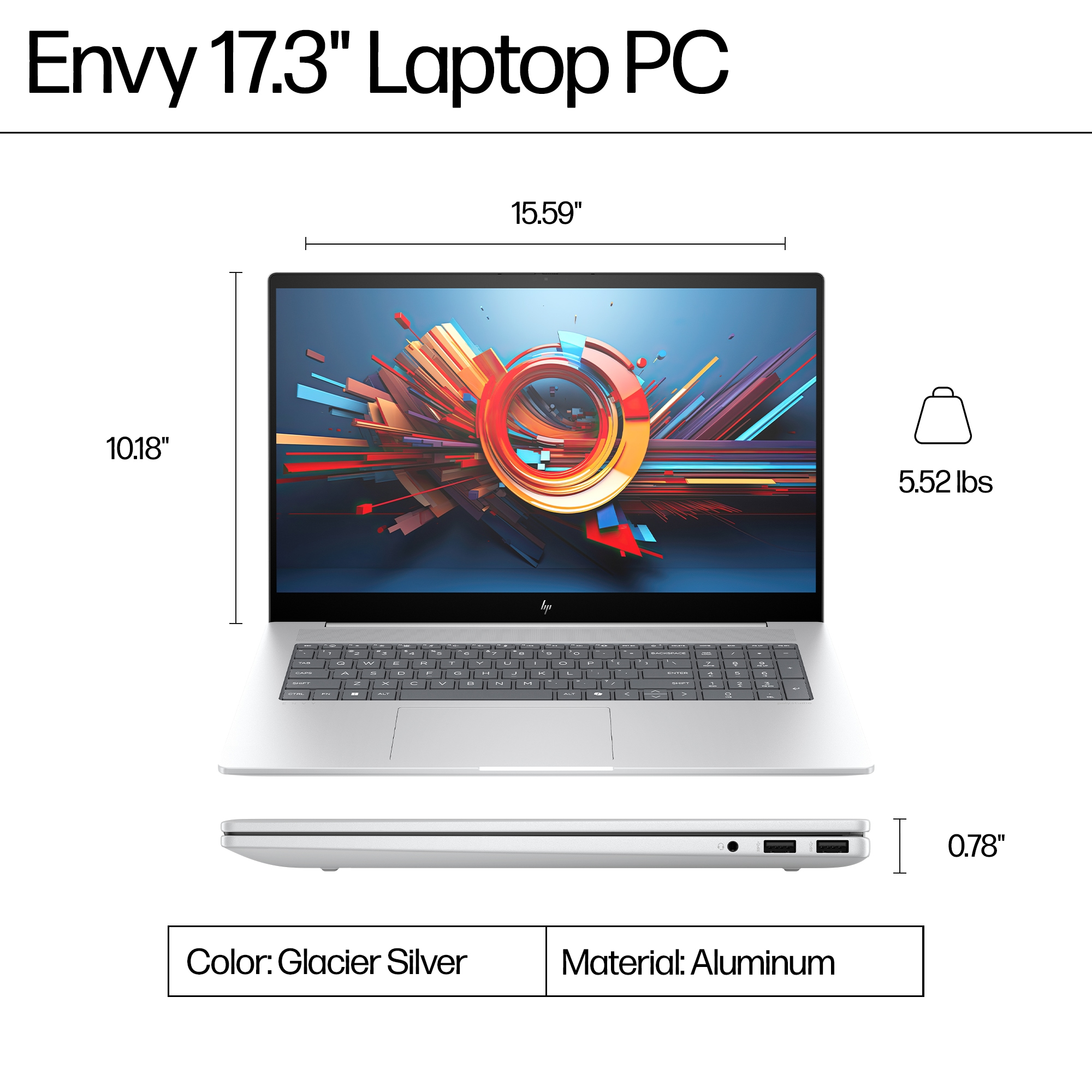 HP Envy Laptop Computer 17.3" FHD Touch Screen Intel Core Ultra 7 32 GB memory; - Picture 10 of 10