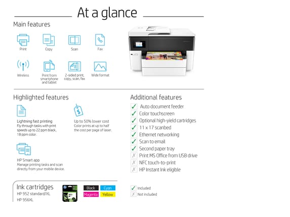 HP OfficeJet Pro 7740 Wide Format All-in-One Printer, Rated Speed: 25, 100  at Rs 77000 in Navi Mumbai
