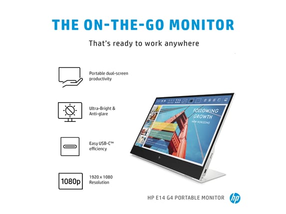 Moniteur portable HP E14 G4 à résolution HD intégrale - HP Store