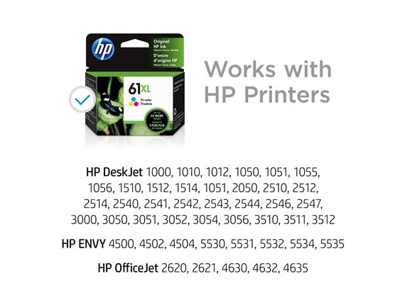 Series 6 of 9 Ink Supplies, HP 61XL High Yield Tri-color Original Ink Cartridge, CH564WN#140
