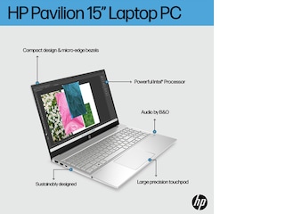 HP Pavilion Laptop 15-eg2097nr, 15.6", Windows 11 Home, Intel® Core™ i7, 16GB RAM, 512GB SSD, FHD