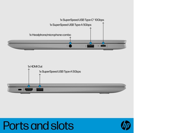 HP Chromebook 14a-na1047nr, 14, Chrome OS™, Intel® Celeron®, 4GB RAM, 32GB  eMMC, HD