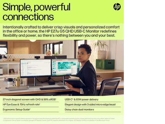 Series 12 of 12 Business Monitors, HP E27u G5 QHD USB-C Monitor