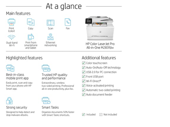  HP Color Laserjet Pro MFP M183fw Multifunction Wireless  Printer, Scan, Copy and Fax with Built-in Fast Ethernet, 7KW56A (Renewed) :  Office Products